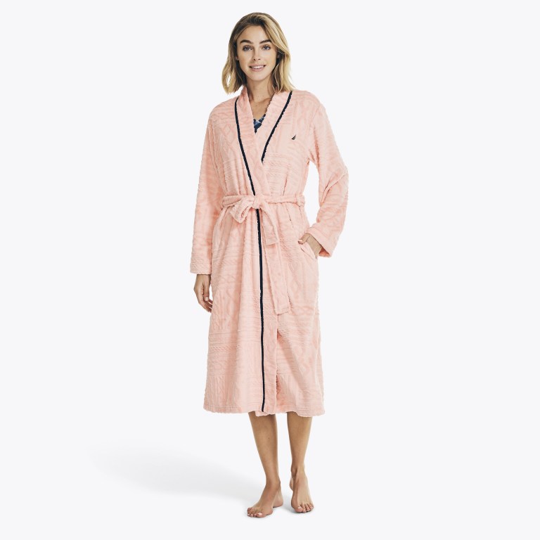 Nautica Cable-knit Robe Burdeos | ZVVJVMRH