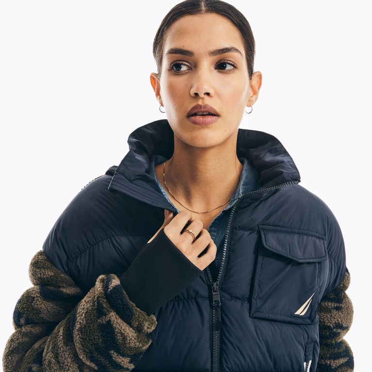 Nautica Camouflage Mixed Media Sherpa Azul Marino | COJpoBYG