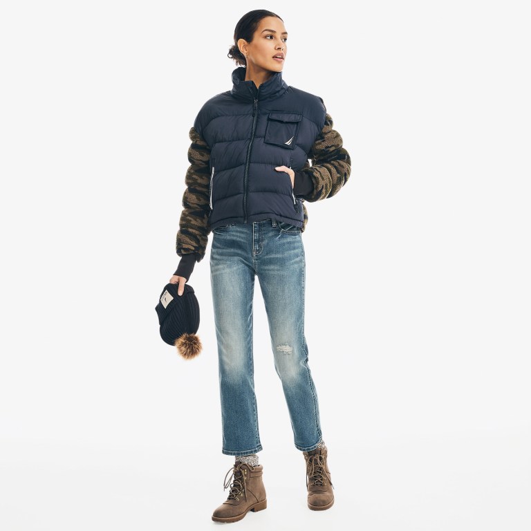 Nautica Camouflage Mixed Media Sherpa Azul Marino | COJpoBYG