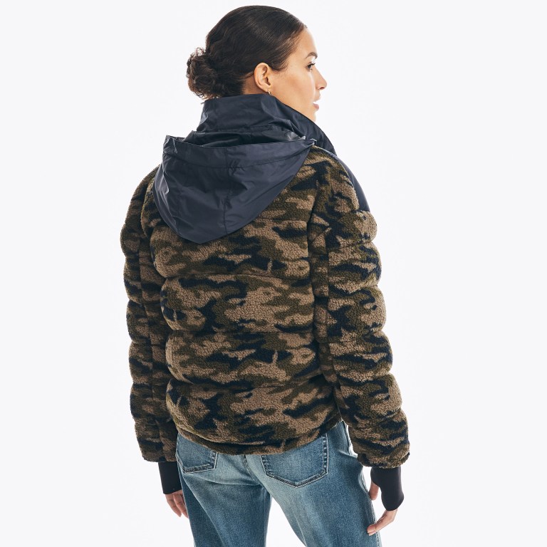 Nautica Camouflage Mixed Media Sherpa Azul Marino | COJpoBYG