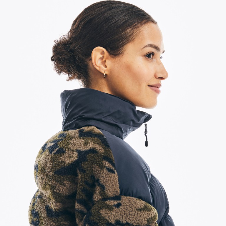 Nautica Camouflage Mixed Media Sherpa Azul Marino | COJpoBYG