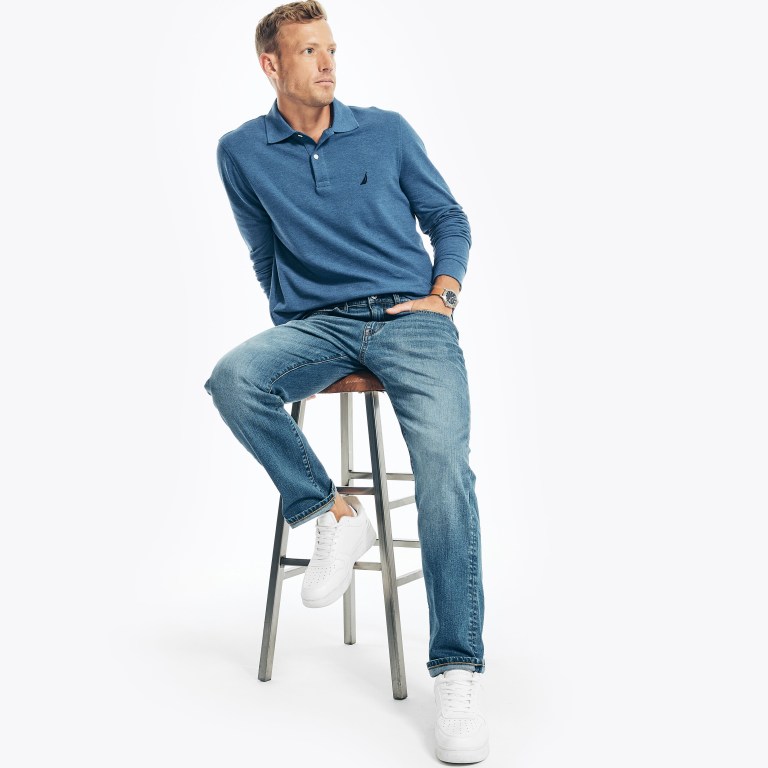 Nautica Classic Fit Long-sleeve Deck Azules | X8sVwVmM