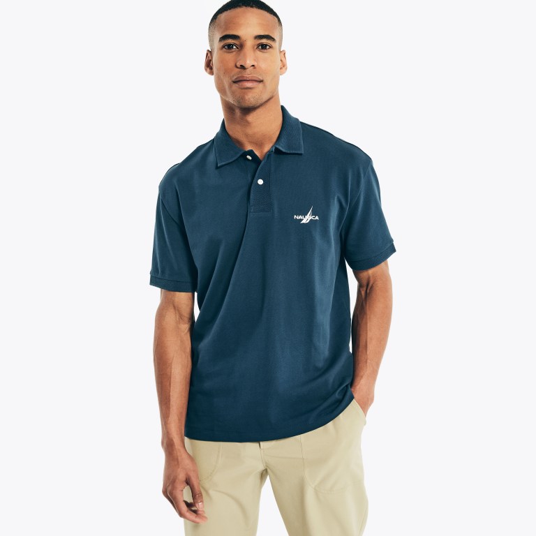 Nautica Classic Fit Mesh Ribbed Azules | M1yDXf43