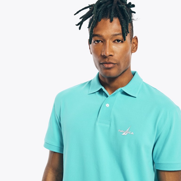 Nautica Classic Fit Mesh Ribbed Azules | q3PCriAC