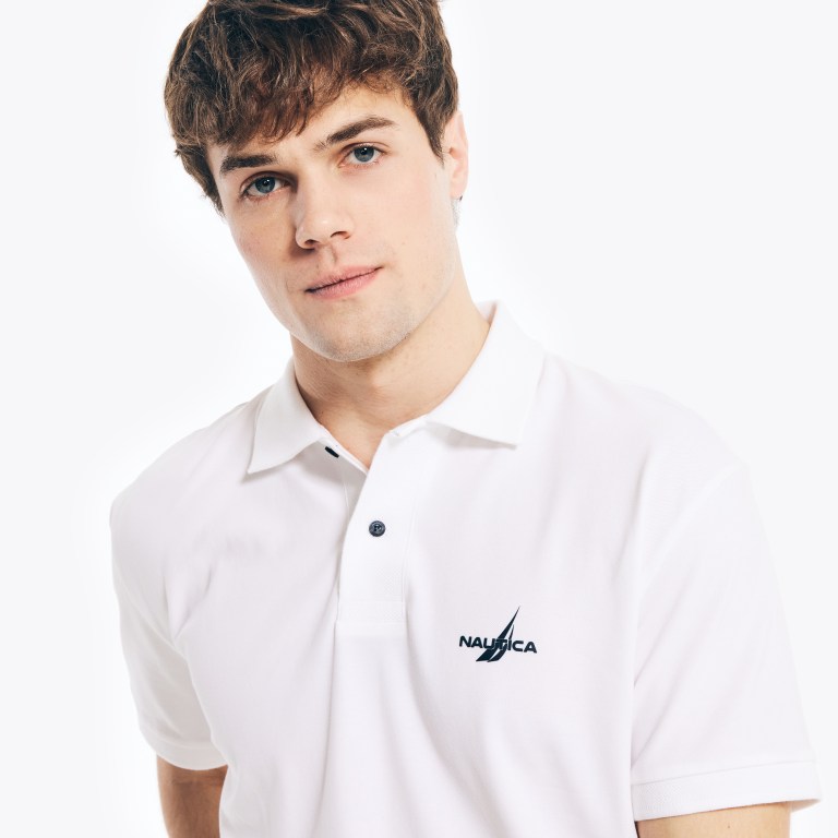 Nautica Classic Fit Mesh Ribbed Blancas | DCWcN5AW