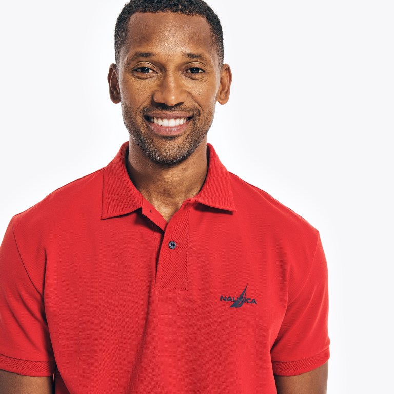 Nautica Classic Fit Mesh Ribbed Rojas | xrJ7l6xm