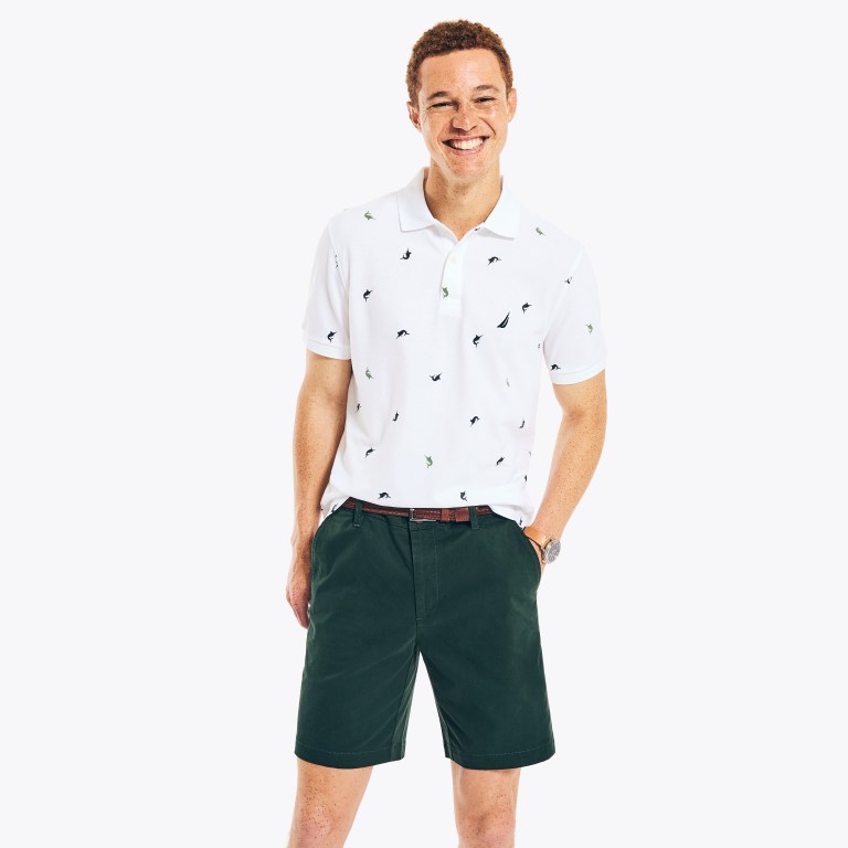 Nautica Classic Fit Printed Deck Blancas | ssaQ1V5L