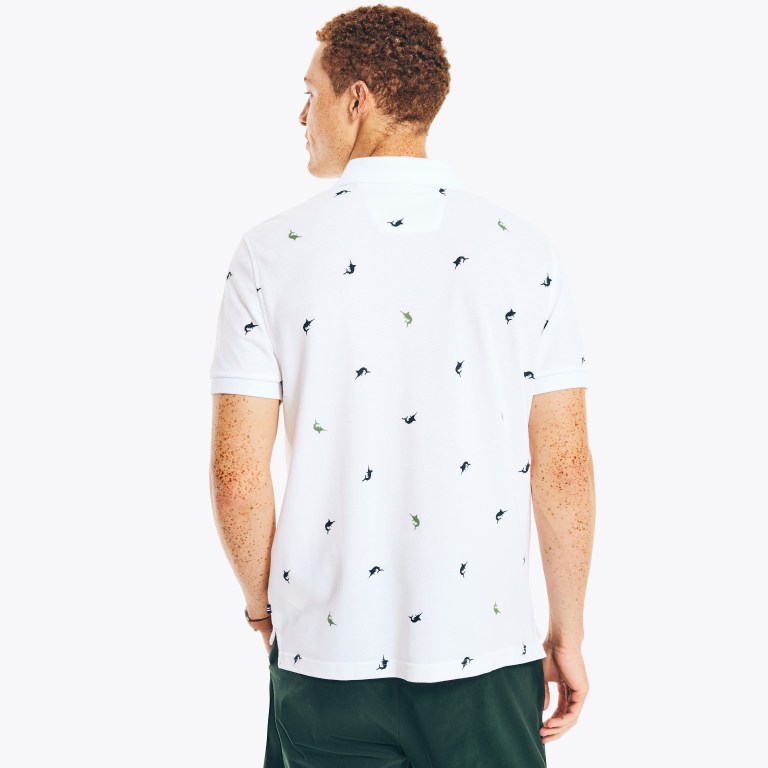 Nautica Classic Fit Printed Deck Blancas | ssaQ1V5L
