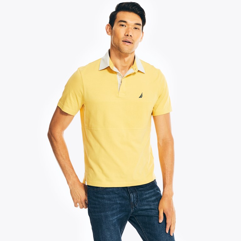Nautica Classic Fit Rugby Chest-stripe Amarillo | bT49LHvJ