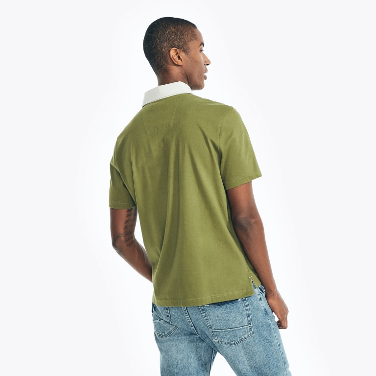 Nautica Classic Fit Rugby Chest-stripe Verde Oliva | tCIgosYO