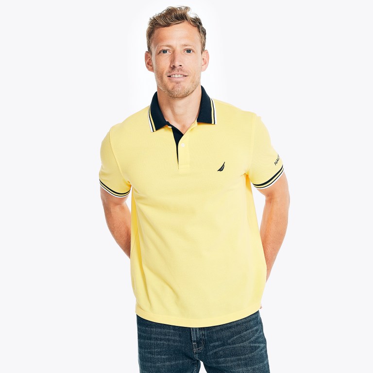 Nautica Classic Fit Solid Amarillo Claro | 3hu5sX56