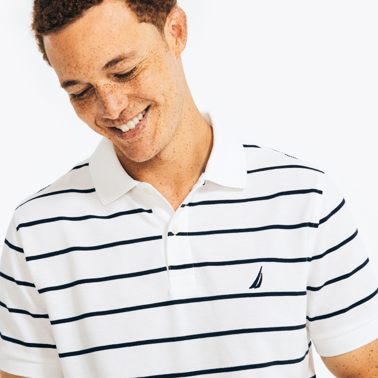 Nautica Classic Fit Striped Blancas | 6kauaqMk