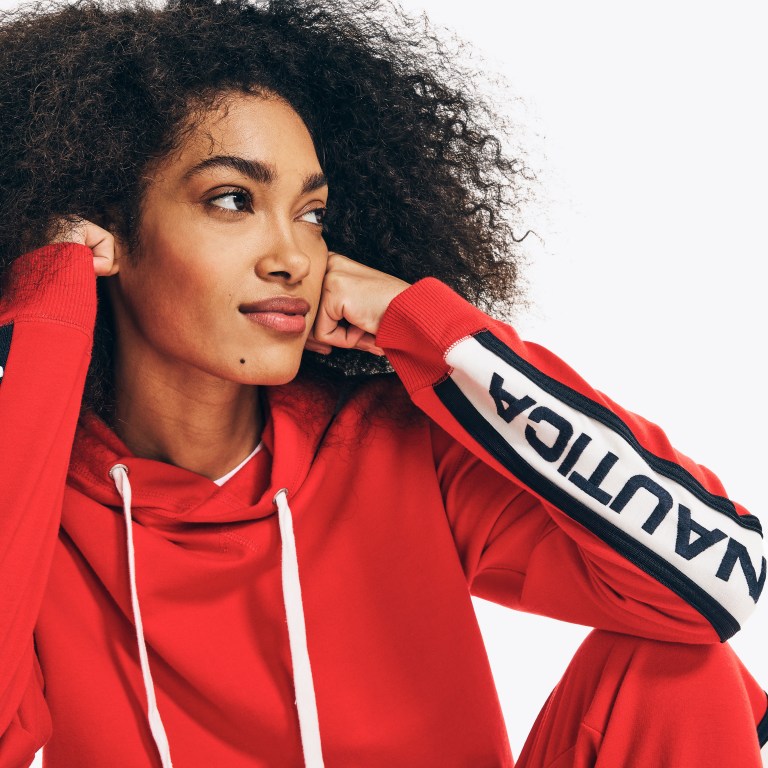 Nautica Colorblock Pullover Hoodie Rojas | cIPNpDeU
