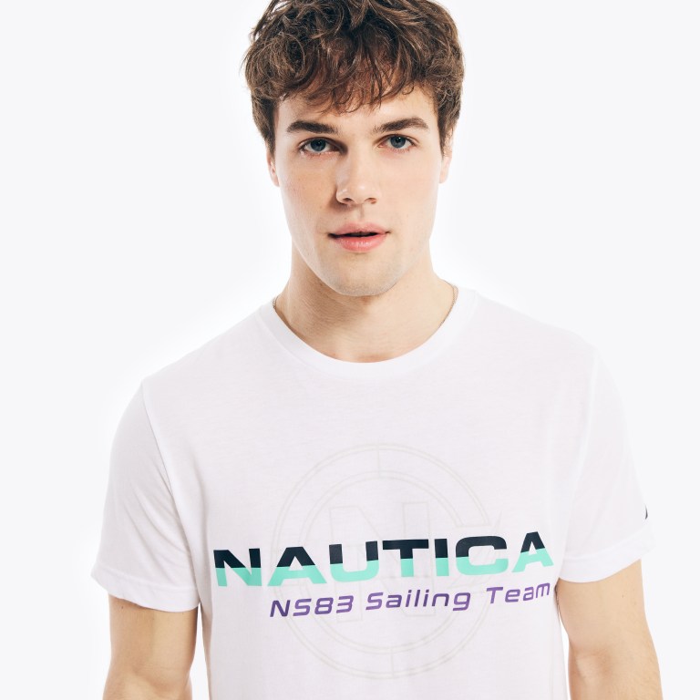 Nautica Competición Sustainably Crafted Sailing Team Estampadas Blancas | vwFE5M3x