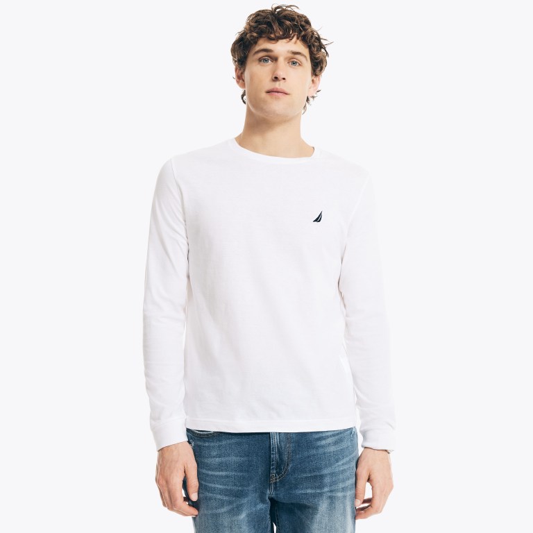Nautica Crewneck Long-sleeve Blancas | nI0wo6M5