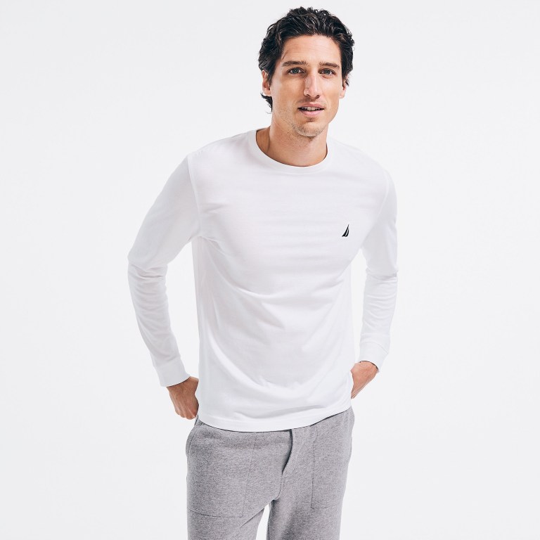 Nautica Crewneck Long-sleeve Blancas | nI0wo6M5