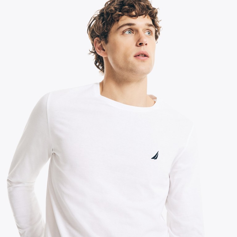 Nautica Crewneck Long-sleeve Blancas | nI0wo6M5