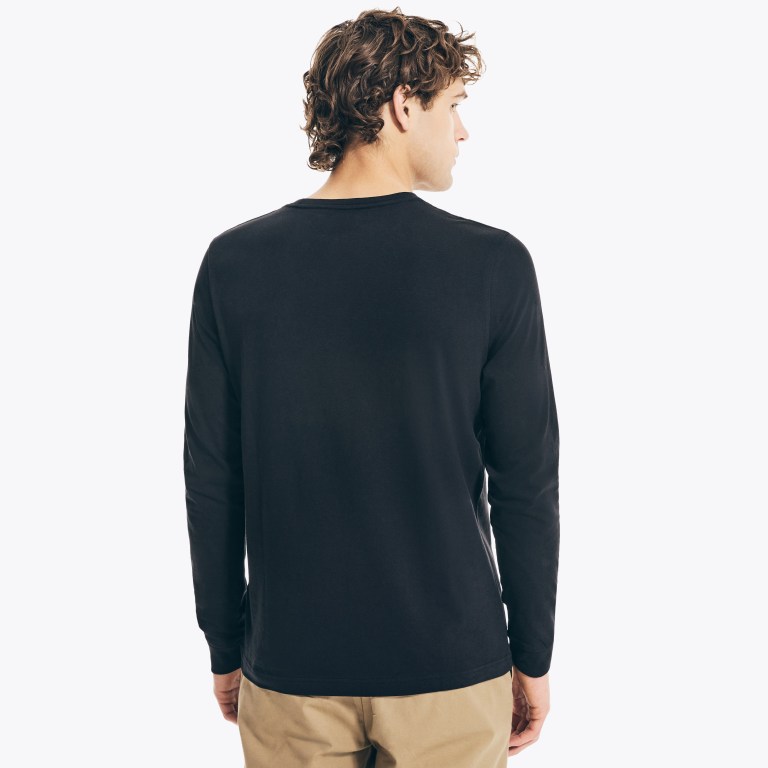Nautica Crewneck Long-sleeve Negras | dtfyzVUg