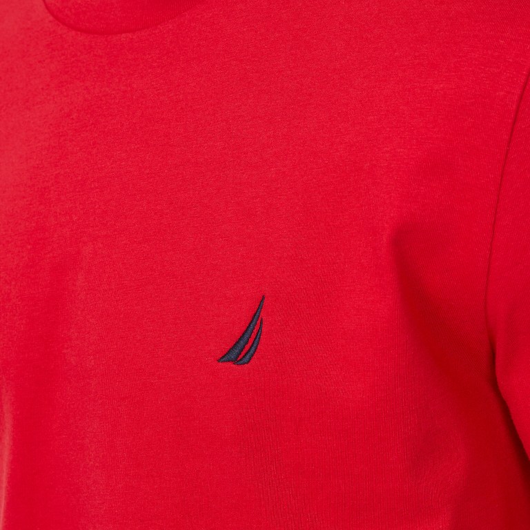 Nautica Crewneck Long-sleeve Rojas | 3AXs7upw