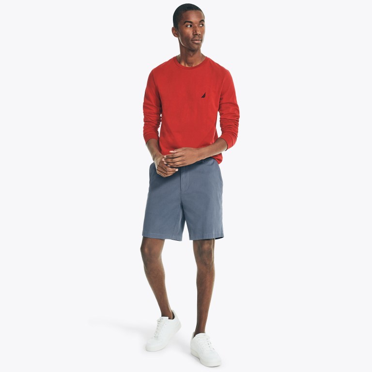 Nautica Crewneck Long-sleeve Rojas | 3AXs7upw