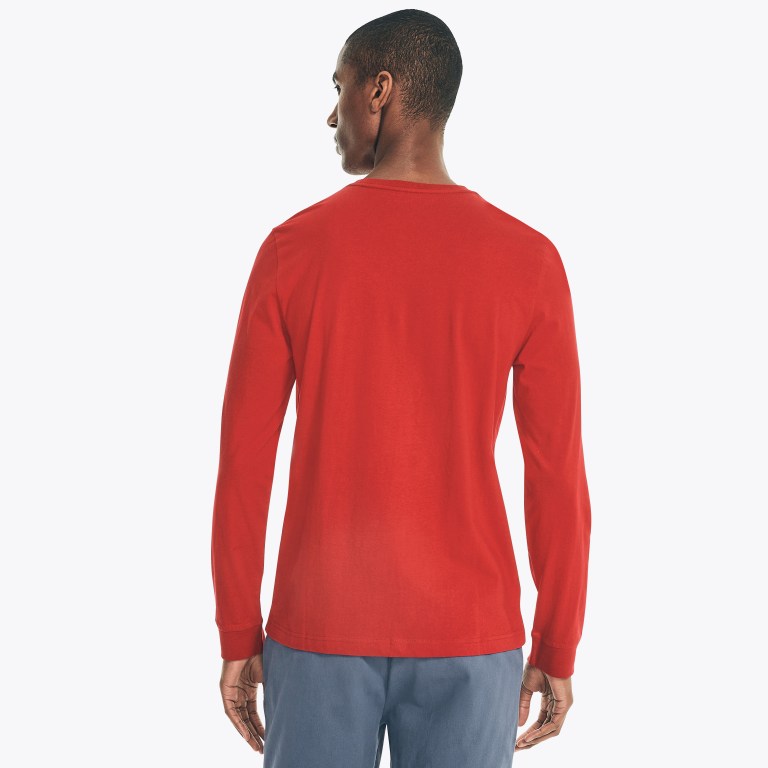 Nautica Crewneck Long-sleeve Rojas | 3AXs7upw