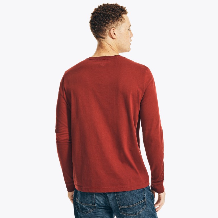 Nautica Crewneck Long-sleeve Rojas | FQF3bWQP
