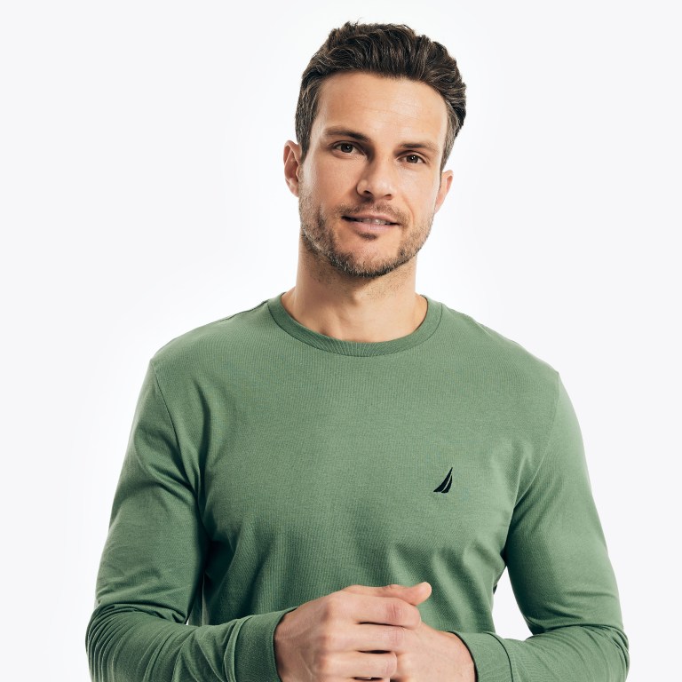 Nautica Crewneck Long-sleeve Verde | UsynrIPj