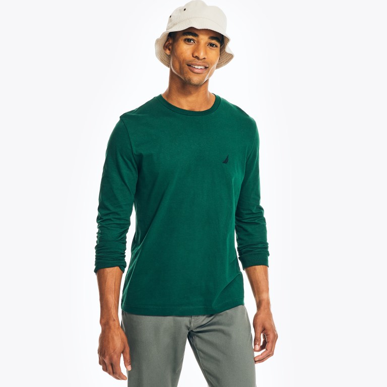 Nautica Crewneck Long-sleeve Verde | tlqgJw7b