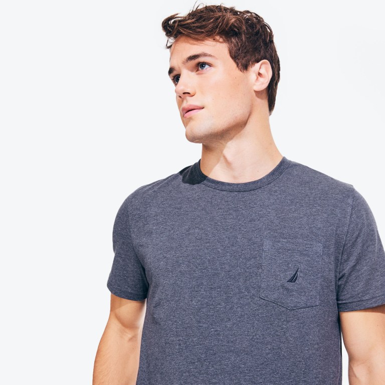 Nautica Crewneck Pocket Gris | DlLtauxg