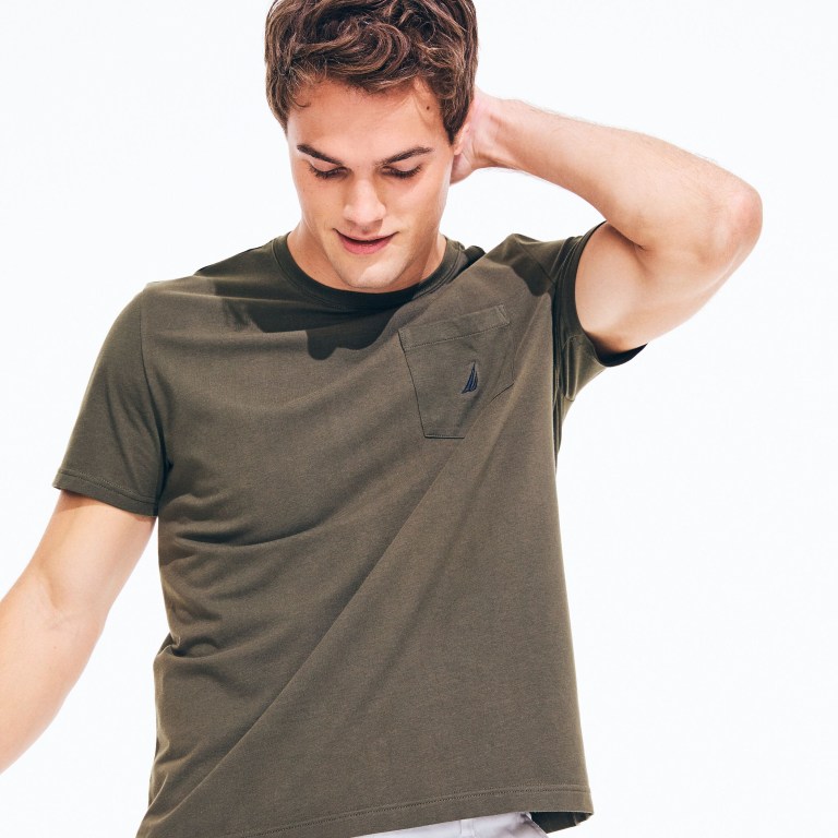 Nautica Crewneck Pocket Verde Oliva | 72bhLJJD