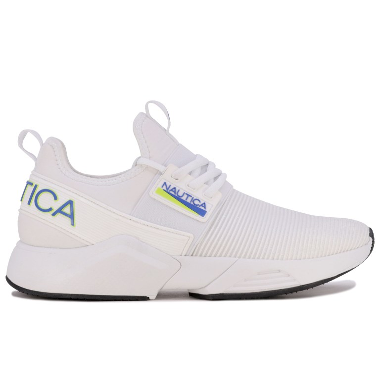 Nautica Embossed Striped Logo Mesh Blancas Azules | GDFR6Ti5