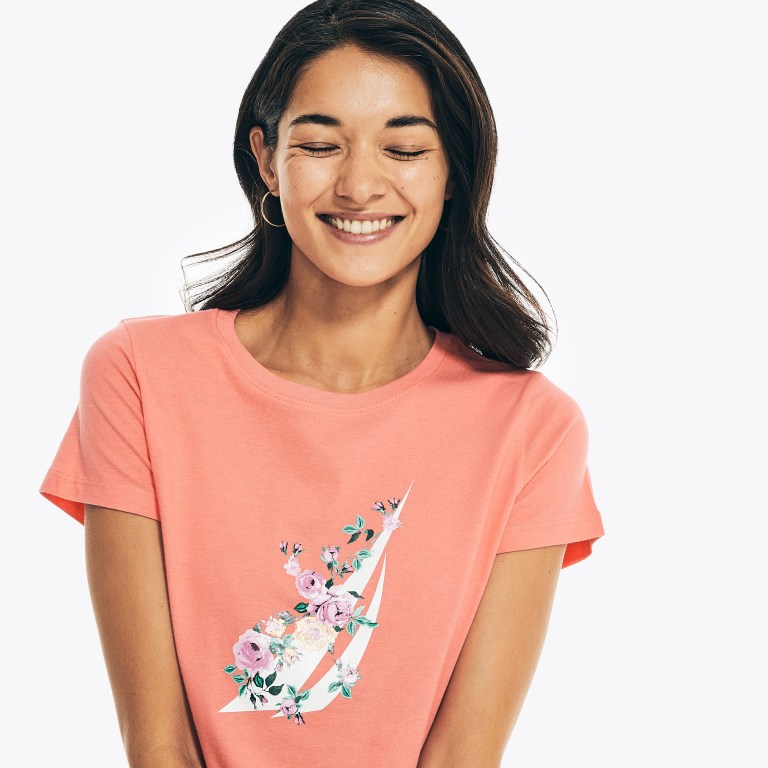 Nautica Embroidered Floral J-class Estampadas Coral | OjFefZct