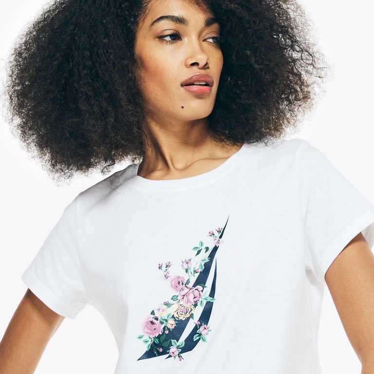 Nautica Embroidered Floral J-class Estampadas Blancas | w0uw1RWw