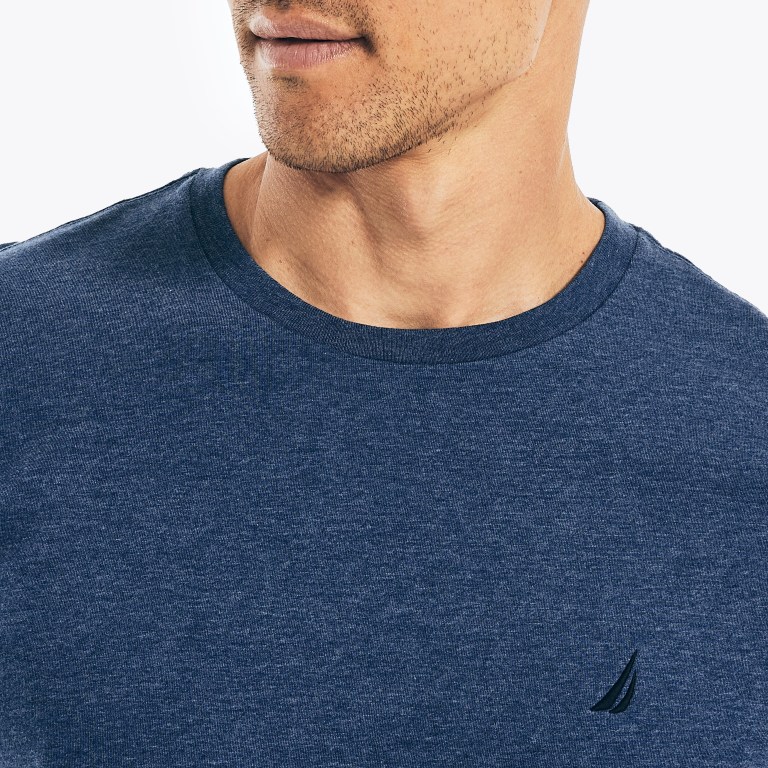 Nautica Heathered Crewneck Azules | RM1TQYSL