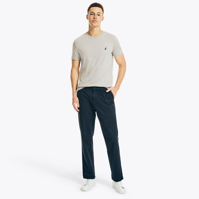 Nautica Heathered Crewneck Gris | PJljnIOU