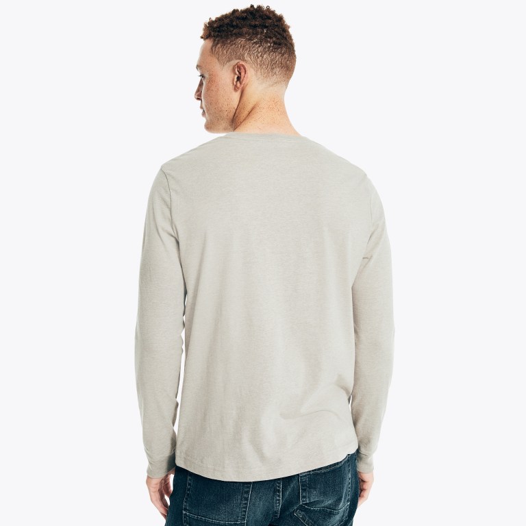 Nautica Heathered Crewneck Long-sleeve Gris | tVxSVYmD