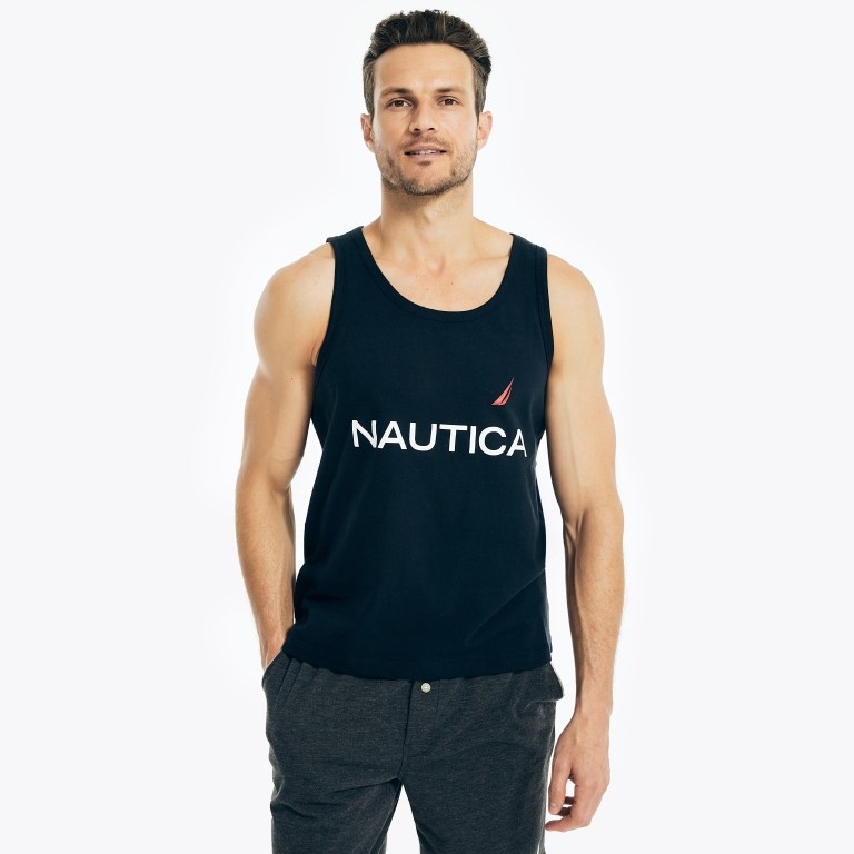 Nautica Logo Estampadas Sleep Tank Azul Marino | S8mGj5TJ