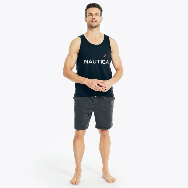 Nautica Logo Estampadas Sleep Tank Azul Marino | S8mGj5TJ