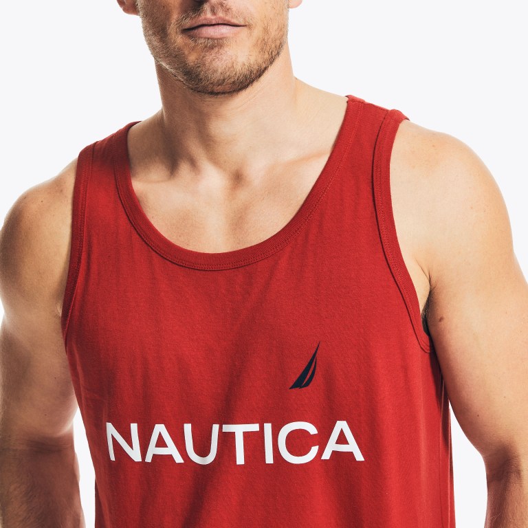 Nautica Logo Estampadas Sleep Tank Rojas | fkH2xdVS