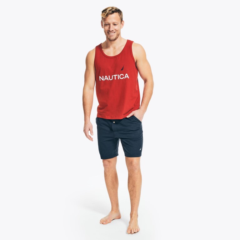 Nautica Logo Estampadas Sleep Tank Rojas | fkH2xdVS