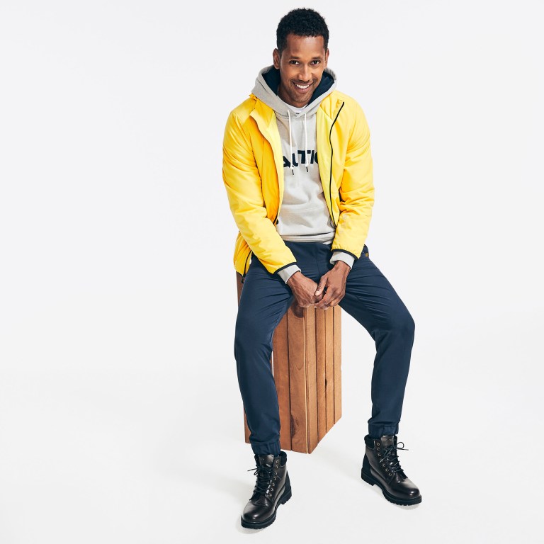 Nautica Logo Pullover Hoodie Gris | qGWXbjPa