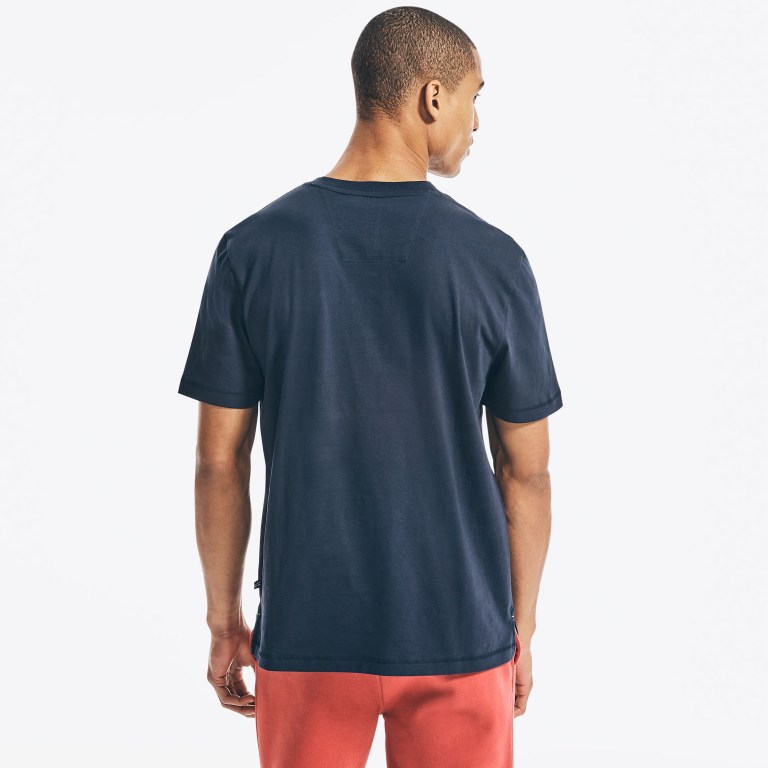 Nautica Logo -sleeve Henley Azul Marino | c80binEQ