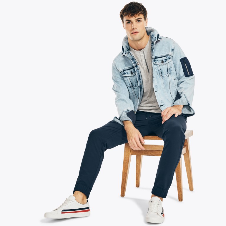 Nautica Logo -sleeve Henley Gris | ds2XQIIu