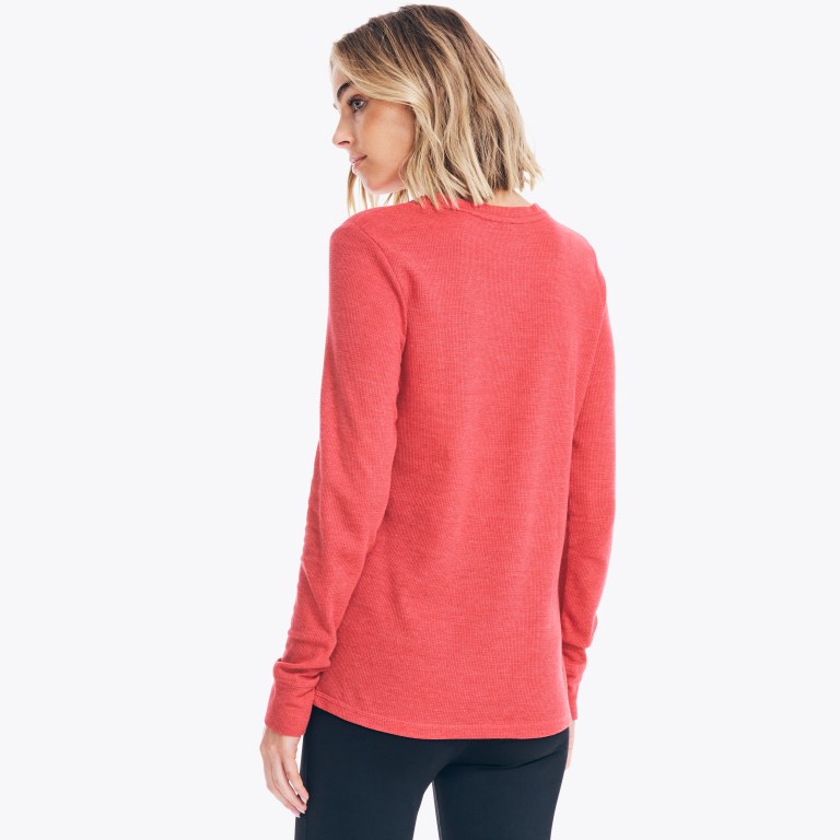 Nautica Long-sleeve V-neck Thermal Rosas | 3SUx6LnC