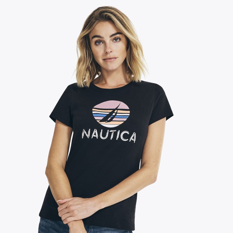 Nautica Metallic Foil Estampadas Negras | JsJryyKu