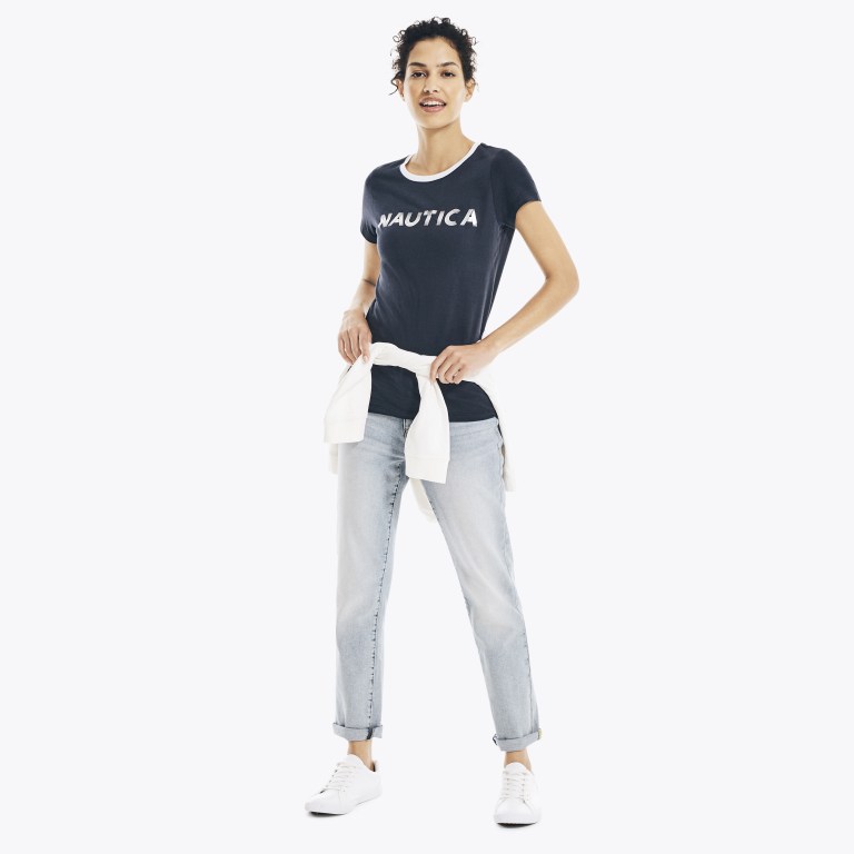 Nautica Metallic Foil Logo Estampadas Azules | cxa9AW4O