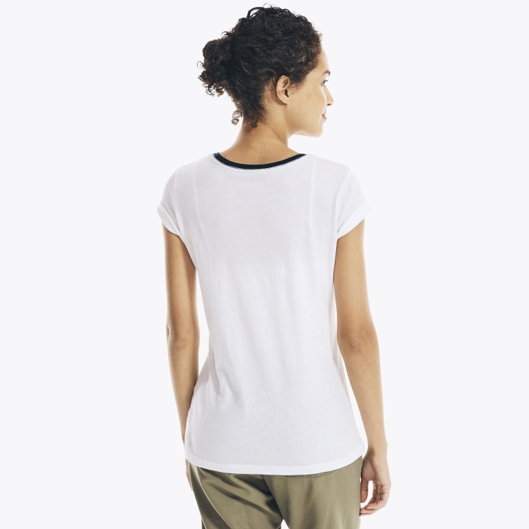 Nautica Metallic Foil Logo Estampadas Blancas | X1YZGaQL