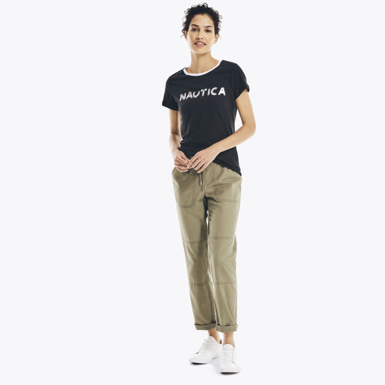Nautica Metallic Foil Logo Estampadas Negras | 9jkBXEWC