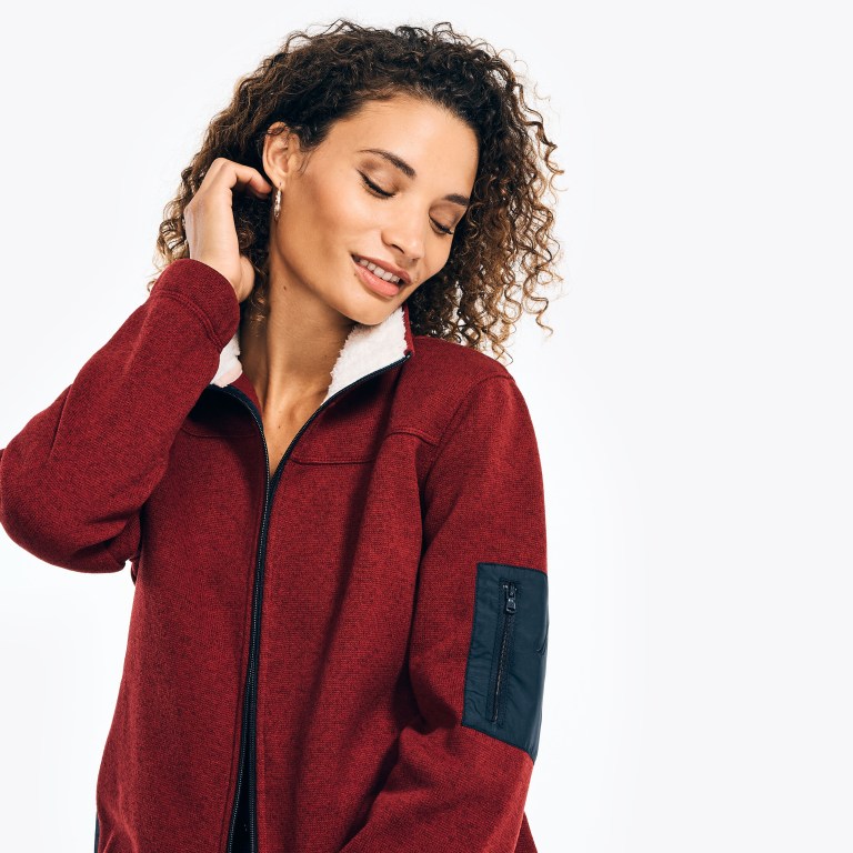 Nautica Mock-neck Fleece Rojas | 7GNUhCdF