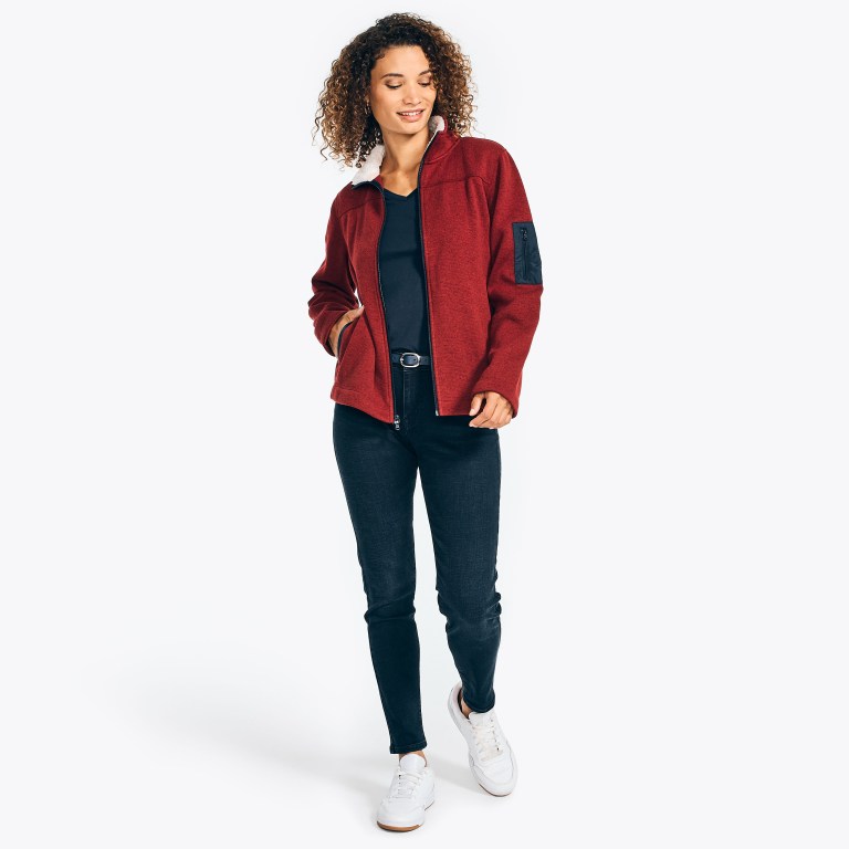Nautica Mock-neck Fleece Rojas | 7GNUhCdF